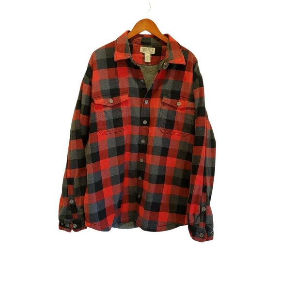 Duluth Trading Co Other - Duluth Trading Co Mens Flapjack Flannel Shirt Sz XL Tall Red Black Plaid